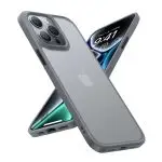 iPhone 15 Pro Guardian Case with Military Grade Drop Tested Slim Translucent Matte Case by Torras - Titanium Grey