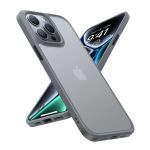 iPhone 15 Pro Max Guardian Case with Military Grade Drop Tested Slim Translucent Matte Case by Torras - Titanium Grey