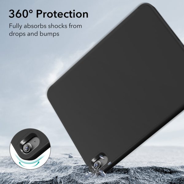 iPad 10.9 10th Gen 2022 Rebound Pencil Case Convenient Pencil Holder & Soft Flexible TPU Back Cover - Black - Image 7