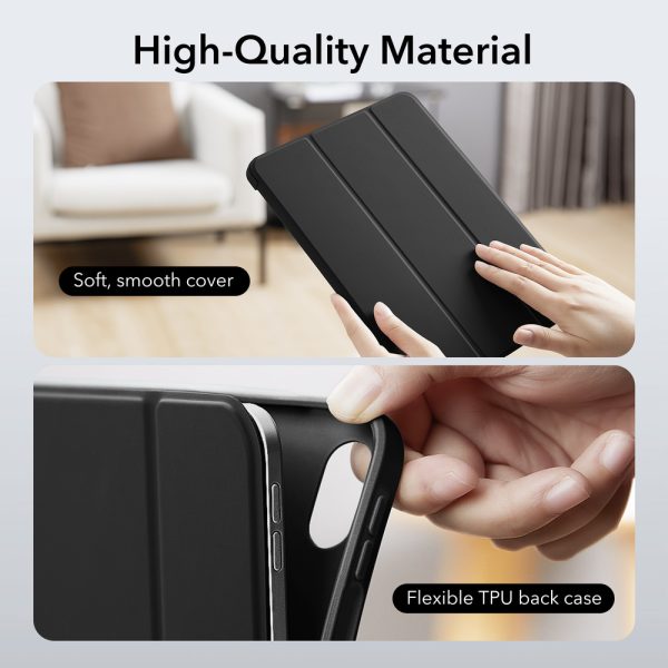 iPad 10.9 10th Gen 2022 Rebound Pencil Case Convenient Pencil Holder & Soft Flexible TPU Back Cover - Black - Image 6