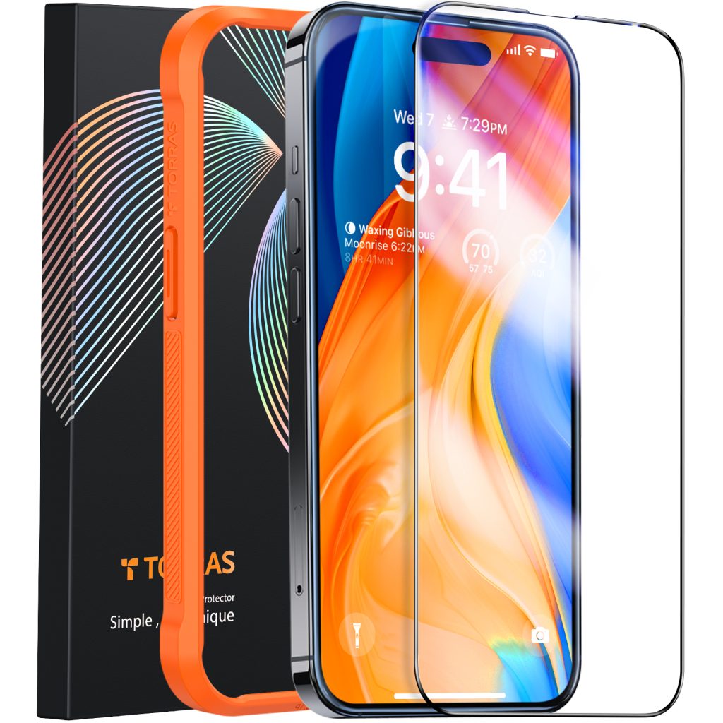 iPhone 15 pro max install master tempered glass protector best price in pakistan by torras