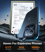 iPhone 15 Pro Max Guardian Case with Military Grade Drop Tested Slim Translucent Matte Case by Torras - Titanium Grey - Image 6