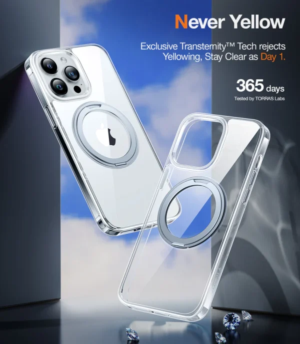 iPhone 15 Pro Max Torras UPRO Ostand Pro Series Magsafe - Clear - Image 2