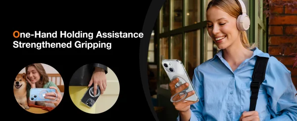 iPhone 15 Pro Torras UPRO Ostand Magsafe Phone Case with Stand - Clear - Image 4