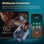 EarFun Free Pro 3 Noise Cancelling Wireless Earbuds Snapdragon Sound Qualcomm aptX™ Adaptive 6 Mics ENC Bluetooth 5.3 Earbuds Multipoint Connection Customizable EQ App Cozy Fit Wireless Charge - Blue - Image 2