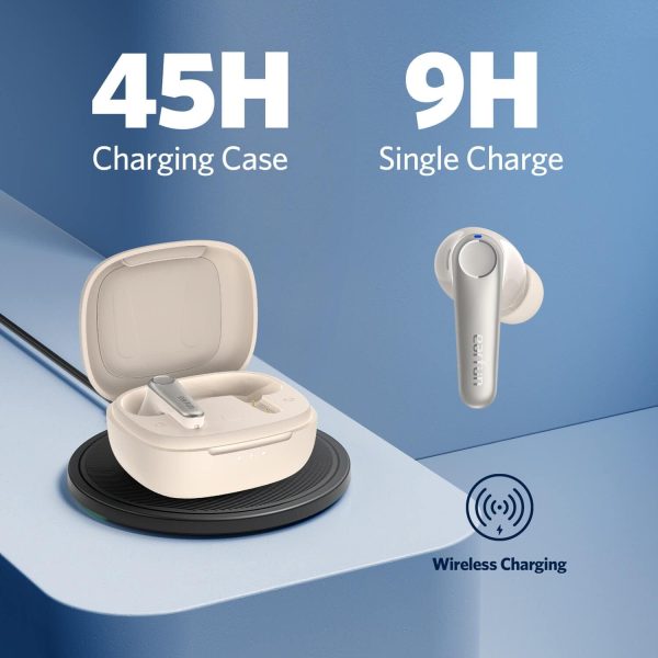 EarFun Air Pro 3 Noise Cancelling Wireless Earbuds Qualcomm® aptX™ Adaptive Sound 6 Mics CVC 8.0 ENC Bluetooth 5.3 Earbuds Multipoint Connection 45H Playtime App Customize EQ Wireless Charging - White - Image 2