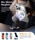 iPhone 15 Pro Diamond Mag Case by Torras, Magsafe Compatible - Clear - Image 2