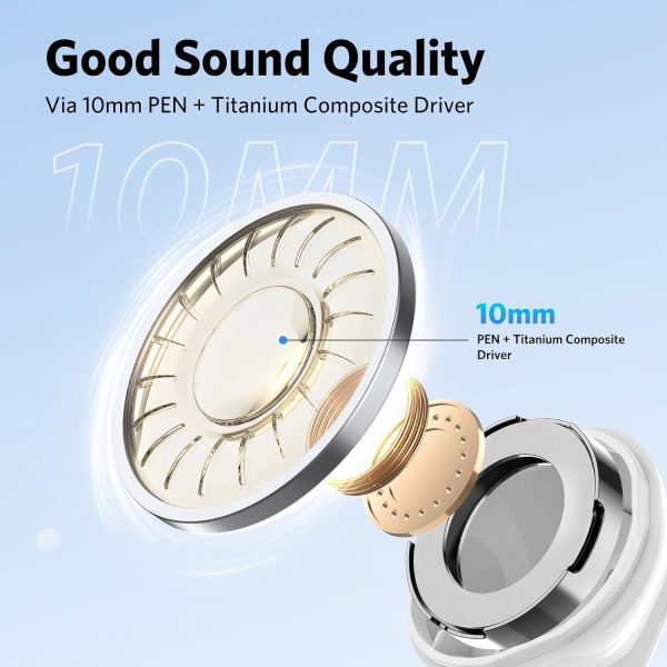 EarFun Air Mini 2 Wireless Earbuds Bluetooth Earbuds with 2 Mics Lightweight Ture Wireless Earbuds with 10mm Driver TWS Earbuds with Game Mode USB-C Fast Charge 24Hrs Long Playtime - White - Image 6