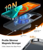 iPhone 15 Pro Torras OriginFit Magsafe Series Thin Case - Titanium Grey - Image 3