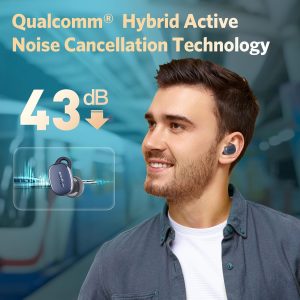 EarFun Free Pro 3 Noise Cancelling Wireless Earbuds Snapdragon Sound Qualcomm aptX™ Adaptive 6 Mics ENC Bluetooth 5.3 Earbuds Multipoint Connection Customizable EQ App Cozy Fit Wireless Charge - Blue - Image 4