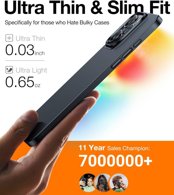 iPhone 15 Pro Max Torras OriginFit Series Thin Case - Black - Image 5