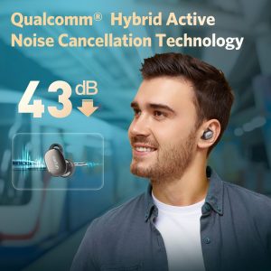 EarFun Free Pro 3 Noise Cancelling Wireless Earbuds Snapdragon Sound Qualcomm aptX™ Adaptive 6 Mics ENC Bluetooth 5.3 Earbuds Multipoint Connection Customizable EQ App Cozy Fit Wireless Charge - Black - Image 5