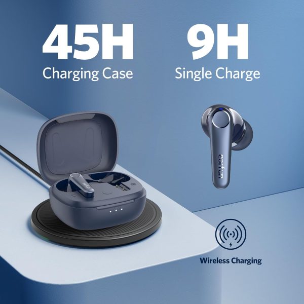EarFun Air Pro 3 Noise Cancelling Wireless Earbuds Qualcomm® aptX™ Adaptive Sound 6 Mics CVC 8.0 ENC Bluetooth 5.3 Earbuds Multipoint Connection 45H Playtime App Customize EQ Wireless Charging - Blue - Image 2