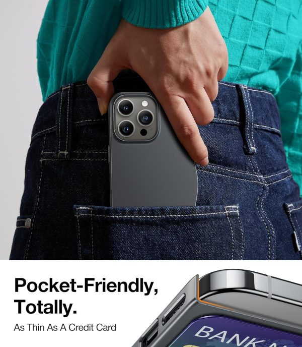 iPhone 15 Pro Max Torras OriginFit Series Thin Case - Titanium Grey - Image 3