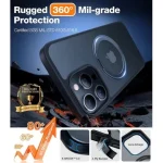 iPhone 15 Pro Torras UPRO Ostand Pro Series Magsafe Case - Titanium Grey - Image 2