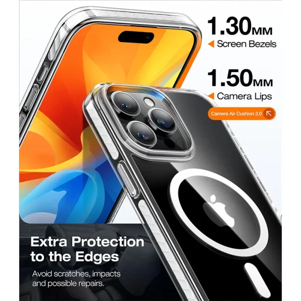 iPhone 15 Pro Torras Sparka Mag Series Magsafe Case - Clear - Image 3