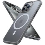 iPhone 15 Pro Max Magnetic Guardian Case with Military Grade Drop Tested Slim Translucent Matte Case by Torras - Titanium Grey