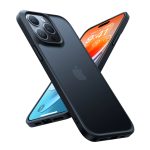iPhone 15 Pro Guardian Case with Military Grade Drop Tested Slim Translucent Matte Case by Torras - Black