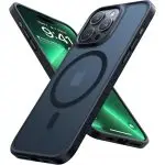 iPhone 15 Pro Magnetic Guardian Case with Military Grade Drop Tested Slim Translucent Matte Case by Torras - Black