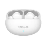 Sounarc Q1 Earbuds Wireless Bluetooth Earphone, 28 Hours of Playtime, Ergonomic Fit, Shaking Bass. Clear Call, Touch Control - White