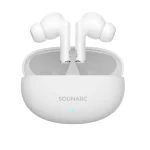 Sounarc Q1 Earbuds Wireless Bluetooth Earphone, 28 Hours of Playtime, Ergonomic Fit, Shaking Bass. Clear Call, Touch Control - White - Image 2