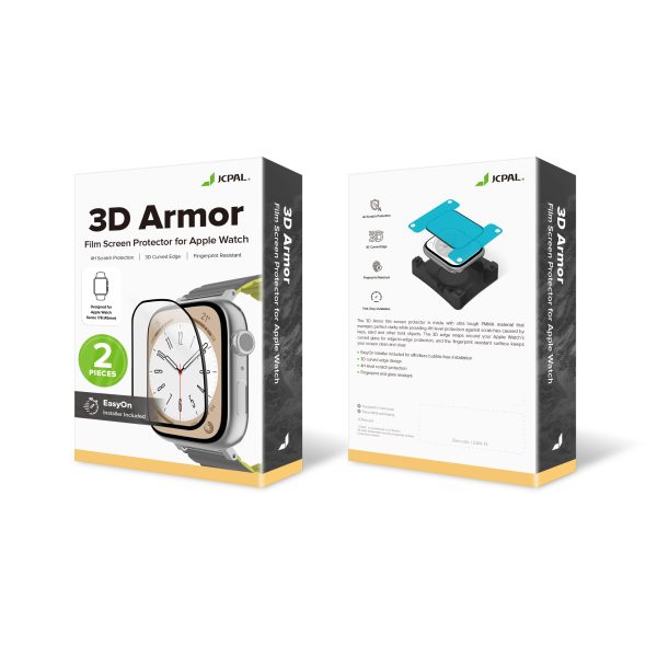 JCPal iClara Screen Protector for Apple Watch 45mm with EasyOn Installer - 2 Packs - JCP4189 - Image 2