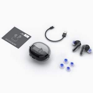 SoundPEATS Clear Wireless Earbuds - Black - GC - Image 2