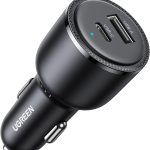 UGREEN 63W USB C Car Charger Adapter PPS 45W Super Fast Charging 2.0 + 18W QC Type C Car Charger Dual USB Car Charger for Galaxy S23/S22/S21/S20/Note 20 Series iPhone 15/14/13/12/iPad/MacBook 90645