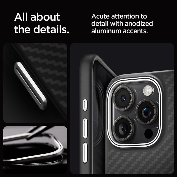 Apple iPhone 15 Pro Max Enzo Aramid Magsafe Case by Spigen - ACS07044 - Black - Image 5