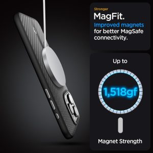 Apple iPhone 15 Pro Max Enzo Aramid Magsafe Case by Spigen - ACS07044 - Black - Image 4