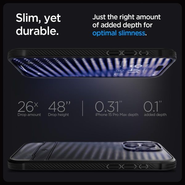 61R+LV23z8L._AC_SL1200_ Apple iPhone 15 Pro Max Rugged Armor MagFit Case by Spigen - ACS06561 - Matte Black - Image 3