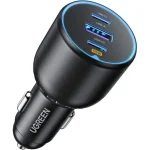 UGREEN 130W USB C Car Charger 3 Port Car Charger 90413 - Black - BIS