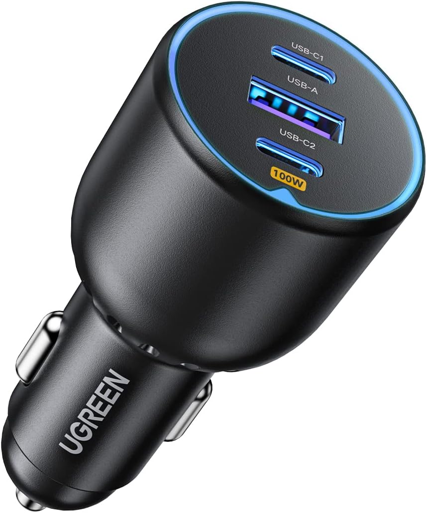 UGREEN 130W USB C Car Charger 3 Port Car Charger 90413