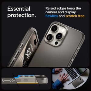 Apple iPhone 15 Pro Thin Fit Case by Spigen - ACS06687 - Gunmetal - Image 4
