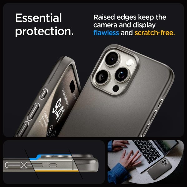 61Uy8WkzoSL._AC_SL1200_ Apple iPhone 15 Pro Thin Fit Case by Spigen - ACS06687 - Gunmetal - Image 4