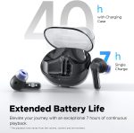 SoundPEATS Clear Wireless Earbuds Bluetooth 5.3 Earphone in Ear Buds 12mm Drivers Dual Mic with ENC Clear Calls Game Mode 40Hrs Playtime IPX4 Transparent Design - Black - BB - Image 6