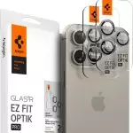 Apple iPhone 16 Pro Max / 16 Pro / 15 Pro Max / 15 Pro Camera Lens Protector GlasTR EZ Fit Optik Pro by Spigen - AGL07163 - Natural Titanium - 2 PACK