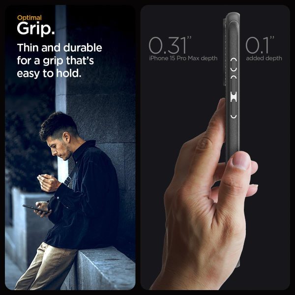 61ZM9EYN3NL._AC_SL1200_ Apple iPhone 15 Pro Max Mag Armor MagFit Case by Spigen - ACS06597 - Matte Black - Image 4