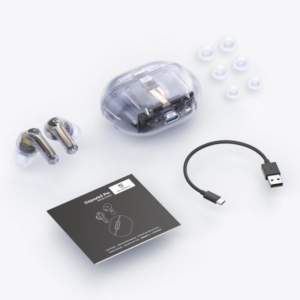 61agXjFmi9L._AC_SL1500_ SoundPEATS Capsule3 Pro Hi-Res Headphones with LDAC Hybrid Active Noise Cancellation Earphones with 6 Mics for Calls Wireless Earbuds - Transparent White - BB - Image 8