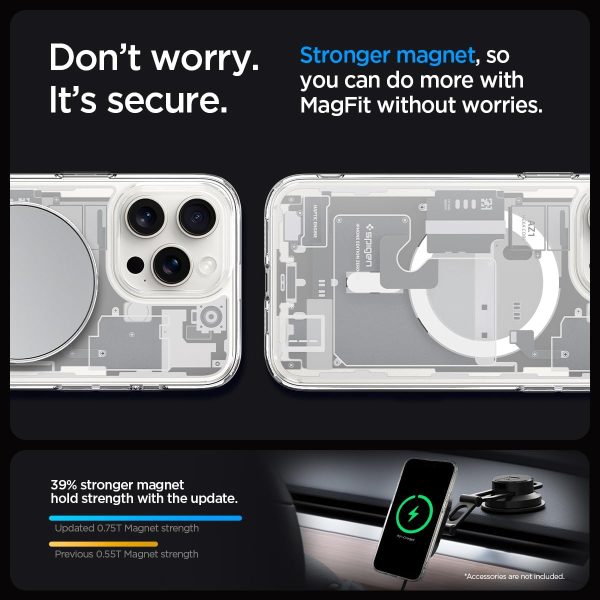 61gP5tS6DVL._AC_SL1200_ Apple iPhone 15 Pro Max Ultra MagFit Case by Spigen - ACS07034  - Zero One White - Image 4