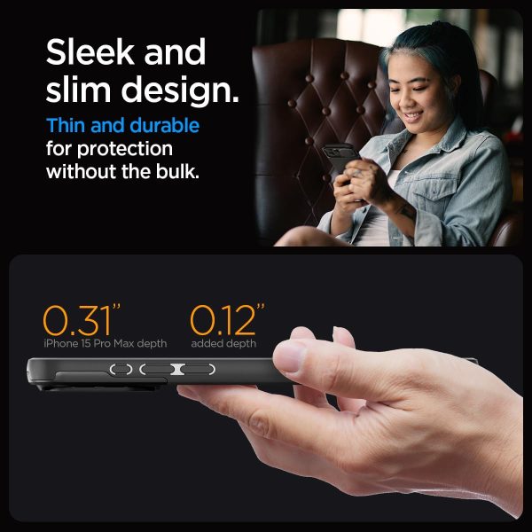 61jHoG5RUaL._AC_SL1200_ Apple iPhone 15 Pro Max Optik Armor MagFit Case by Spigen - ACS06599 - Black - Image 3