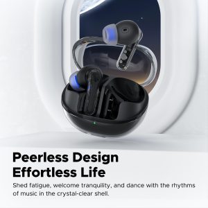 SoundPEATS Clear Wireless Earbuds - Black - GC - Image 8