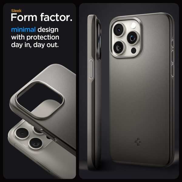 61pB6Ltzf+L._AC_SL1200_ Apple iPhone 15 Pro Thin Fit Case by Spigen - ACS06687 - Gunmetal - Image 6
