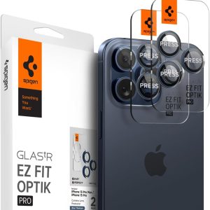Apple iPhone 15 Pro Max / 15 Pro / 14 Pro Max / 14 Pro Camera Lens Protector GlasTR EZ spigen blue titanium