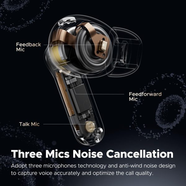 71-8uLh0BpL._AC_SL1500_ SoundPEATS Capsule3 Pro Hi-Res Headphones with LDAC Hybrid Active Noise Cancellation Earphones with 6 Mics for Calls Wireless Earbuds - Transparent White - BB - Image 4