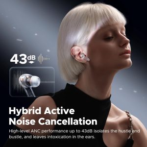 SoundPEATS Capsule3 Pro Hi-Res Headphones with LDAC Hybrid Active Noise Cancellation Earphones with 6 Mics for Calls Wireless Earbuds - Transparent White - BB - Image 6
