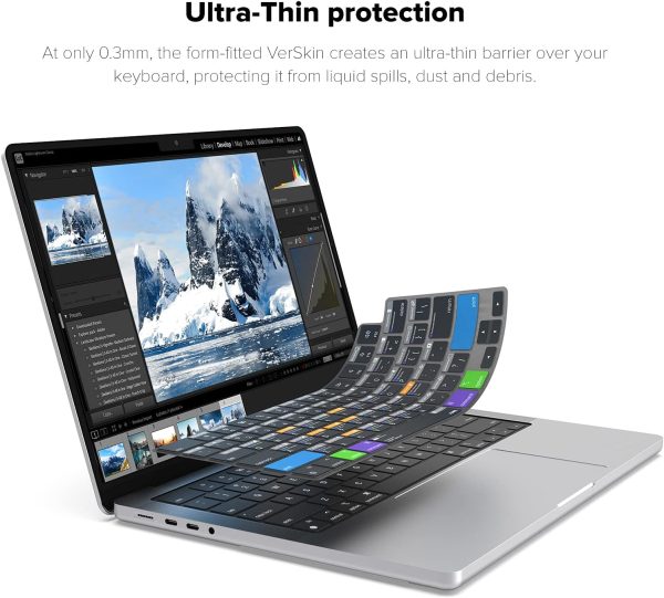 711h3StiVbL._AC_SL1500_ MacBook Air 15″ M2 / Air 13″ M2 / MacBook Pro 14″ M2, M1 / MacBook Pro 16″ M2, M1 VerSkin Adobe Lightroom Shortcut TPU Keyboard Protector by JCPAL - US-Layout - JCP2604 - Image 6