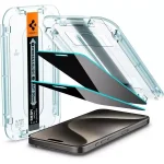 Apple iPhone 15 Pro GLAS.tR EZ Fit  Privacy Screen Protector Case Friendly by Spigen  - 2 PACK - AGL06894