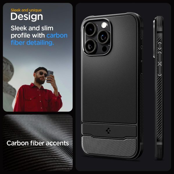 71BAXHTpJxL._AC_SL1200_ Apple iPhone 15 Pro Max Rugged Armor MagFit Case by Spigen - ACS06561 - Matte Black - Image 6