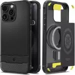 Apple iPhone 15 Pro Rugged Armor MagFit Case by Spigen - ACS06703 - Matte Black